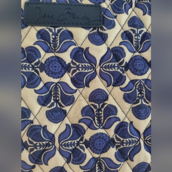 Vera Bradley Cobalt Tile Blue White Large Weekender Travel Bag - Picture 7 of 16